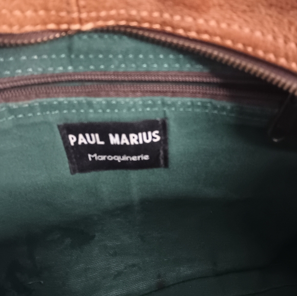 Vintage Paul Marius Leather Messenger Bag Tan Crossbody Pockets Buckle Academia - Picture 12 of 13